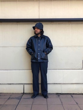 「スタッフセンバツ」｜「アイテム（ライダースジャケット）」を使った、sugaさん（メンズ・177cm）の冬コーディネート