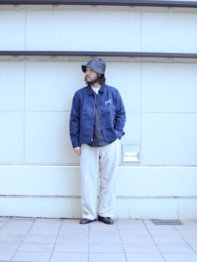 「スタッフセンバツ」｜「アイテム（ブルゾン）」を使った、sugaさん（メンズ・177cm）の春コーディネート