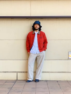 「スタッフセンバツ」｜「アイテム（ブルゾン）」を使った、sugaさん（メンズ・177cm）の春コーディネート