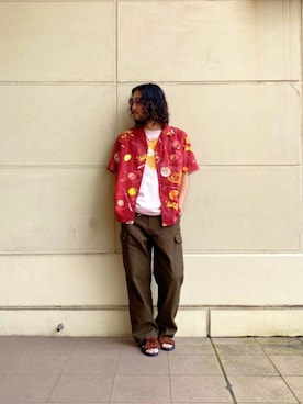 「schott（ショット）のSchott/ショット/SCRIBBLE T-SHIRT（Tシャツ/カットソー）」を使った、sugaさん（メンズ・177cm）の夏コーディネート