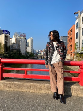 「HAVERSACK（ハバーザック）のアイテム（パンツ）」を使った、sugaさん（メンズ・177cm）の秋コーディネート