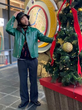 「Iroquois（イロコイ）のアイテム」を使った、sugaさん（メンズ・177cm）の冬コーディネート