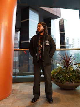 「Iroquois（イロコイ）のアイテム」を使った、sugaさん（メンズ・177cm）の冬コーディネート