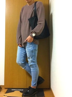 「L.H.P（エルエイチピー）のアイテム（トートバッグ）」を使った、KeNさん（メンズ・174cm）の秋コーディネート