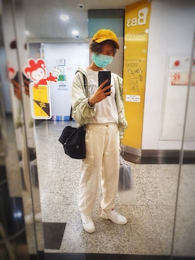 「PULL&BEAR（プルアンドベア）のアイテム（モッズコート）」を使った、yuui.0902さん（レディース・162cm）の夏コーディネート