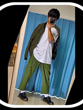 「Dr. Martens（ドクターマーチン）のDr.Martens / ドクターマーチン 1461 3EYE GIBSON SHOE 3ホール ギブソン シューズ ブーツ（ブーツ）」を使った、🌜シティリバー🌛さん（メンズ・176cm）の冬コーディネート