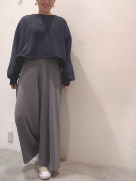 「niko and...（ニコアンド）のメンテンBIGBIG Ｔシャツ【niko and ...】（Tシャツ/カットソー）」を使った、　くまななさん（レディース・163cm）の春コーディネート