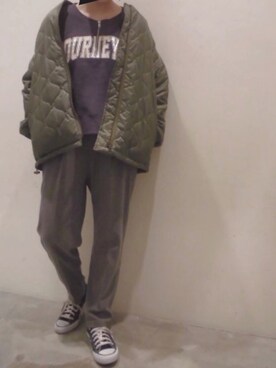 「CONVERSE（コンバース）のconverse（コンバース） ALL STAR OX（オールスターOX）（スニーカー）」を使った、　くまななさん（レディース・163cm）の冬コーディネート