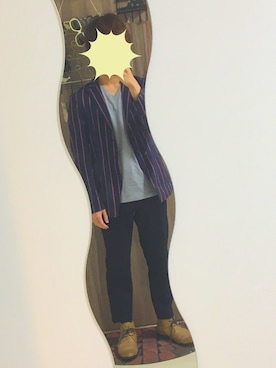 「BOYCOTT（ボイコット）のアイテム（ブーツ、ベージュ系）」を使った、miyabiさん（メンズ・164cm）の春コーディネート