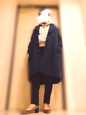 「スエット」｜「アイテム（チェスターコート）」を使った、minazukiさん（レディース・155cm）の冬コーディネート