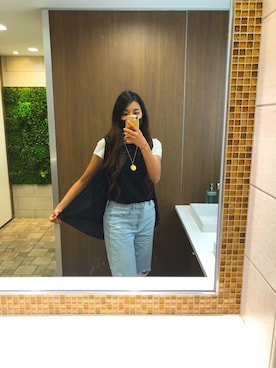 「トイレから失礼しやす」｜「アイテム（アクセサリー）」を使った、てんさぺさん（レディース・165cm）の夏コーディネート