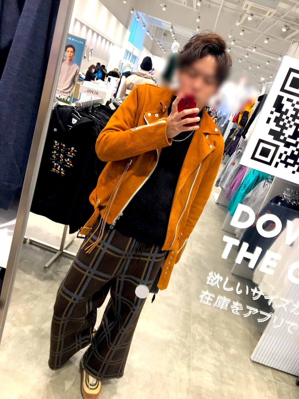 「今日のコーデ、カジュアルコーデ、春、休日スタイル、ブラック、ジャケット、オトナカジュアル、冬、ストリート、ライダース」｜「NIKEのNIKE ナイキ AIR MAX 97 ナイキ エア マックス 97 921826 201 ALE BROWN/BLACK-ELEMENTAL GOLD（スニーカー、ブラウン系）」を使った、:いぶき:さん（メンズ・183cm）の冬コーディネートの1枚目の写真