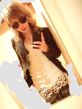 「ROYAL FLASH（ロイヤルフラッシュ）のROYAL FLASH/ロイヤルフラッシュ/ﾌﾞﾛｰｸﾝ タンクトップ（Tシャツ/カットソー、ホワイト系）」を使った、夢咲 光さん（メンズ）の秋コーディネート