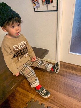 「靴下チラ見せ」｜「アイテム（その他）」を使った、わにさん（キッズ・90cm）の冬コーディネート