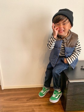 わにさん（キッズ・90cm）の秋コーディネート