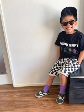 「LEGURUS STANDARD（レグルススタンダード）のアイテム（キャップ）」を使った、わにさん（キッズ・120cm）の春コーディネート