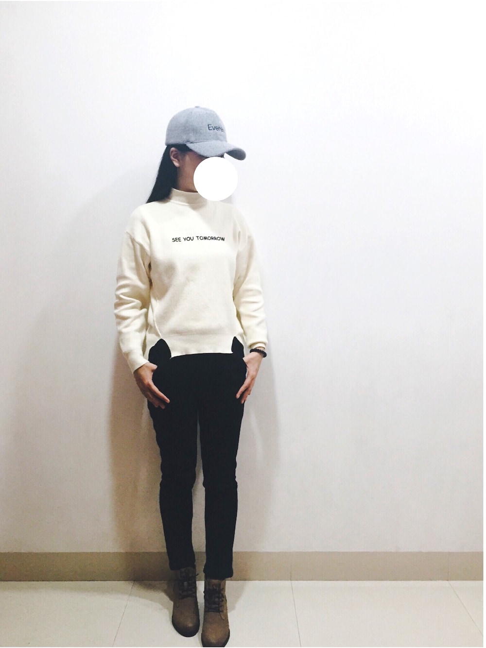 「MJstyleのアイテム（キャップ、グレー系）」を使った、不厌さん（レディース・167cm）の冬コーディネートの1枚目の写真