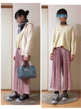 「くすみピンク」｜「アイテム（財布/小物）」を使った、©︎zmiii＊さん（レディース・165cm）の冬コーディネート