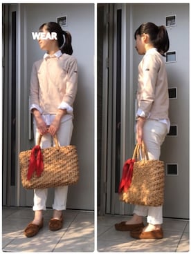 「セントジェームス」｜「アイテム（モカシン/デッキシューズ）」を使った、©︎zmiii＊さん（レディース・166cm）の春コーディネート