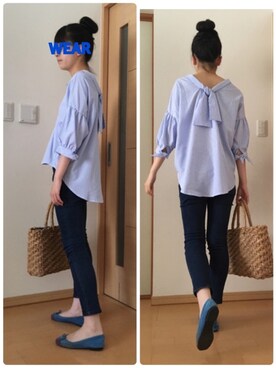 「抜き襟」｜「アイテム（オールインワン・サロペット）」を使った、©︎zmiii＊さん（レディース・166cm）の夏コーディネート