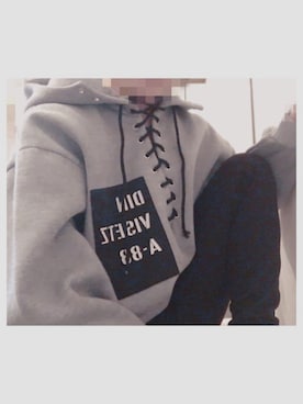 「RASVOA（ラスボア）のアイテム（パーカー、グレー系）」を使った、♡ すいりさん（レディース・152cm）の冬コーディネート