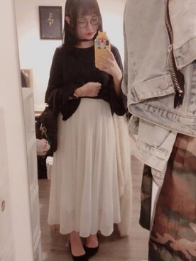 「アイテム（キーケース/キーアクセサリー、ホワイト系）」を使った、sonia_zzzさん（レディース・155cm）の秋コーディネート