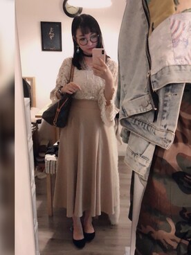 「アイテム（ピアス（片耳用）、ブルー系）」を使った、sonia_zzzさん（レディース・155cm）の秋コーディネート