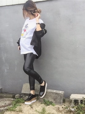 「ミッキーT」｜「アイテム（スタジャン）」を使った、911ERIKAさん（レディース・158cm）の春コーディネート