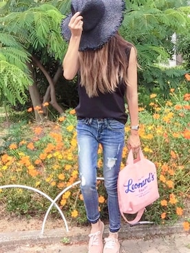「OandI（オーアンドアイ）のアイテム（デニムパンツ）」を使った、911ERIKAさん（レディース・158cm）の夏コーディネート