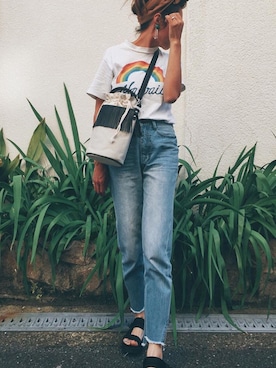 「OandI（オーアンドアイ）のアイテム（バッグ）」を使った、911ERIKAさん（レディース・157cm）の夏コーディネート