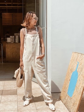 「ZARA（ザラ）のアイテム（サロペット/オーバーオール）」を使った、911ERIKAさん（レディース・157cm）の夏コーディネート