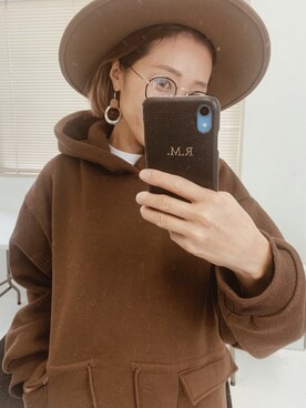 「rectangle（レクタングル）のアイテム（パーカー）」を使った、911ERIKAさん（レディース・157cm）の冬コーディネート