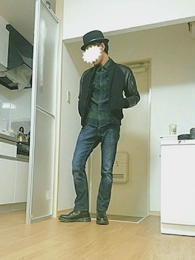 「HBNS（ハバノス）のアイテム（ジャケット/アウター）」を使った、shinzoさん（メンズ・175cm）の冬コーディネート