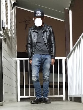「DEUS EX MACHINA（デウスエクスマキナ）のアイテム（スウェット）」を使った、shinzoさん（メンズ・175cm）の秋コーディネート
