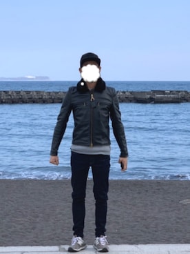 「キャップ 黒」｜shinzoさん（メンズ・175cm）の冬コーディネート