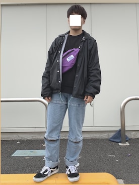 「レイヤードstyle」｜「アイテム（ナイロンジャケット）」を使った、黒崎 懸さん（メンズ・169cm）の冬コーディネート