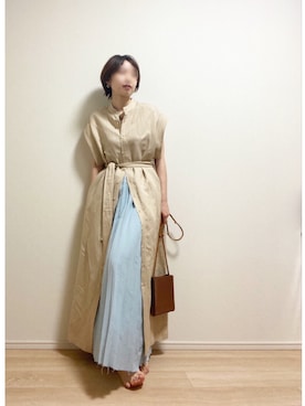 「CLANE（クラネ）のアイテム（シャツワンピース）」を使った、 kyokoさん（レディース・163cm）の夏コーディネート