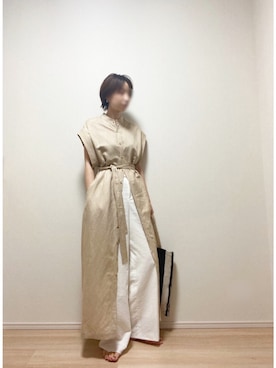 「CLANE（クラネ）のアイテム（シャツワンピース）」を使った、 kyokoさん（レディース・163cm）の夏コーディネート