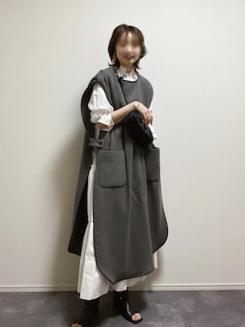 「白ワンピ」｜「アイテム（ジャケット/アウター）」を使った、 kyokoさん（レディース・163cm）の春コーディネート