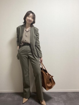 「CLANE（クラネ）のアイテム（ノーカラージャケット）」を使った、 kyokoさん（レディース・163cm）の春コーディネート