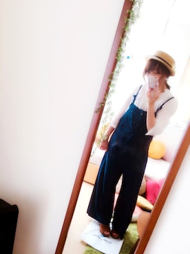 「RAY CASSIN（レイカズン）のアイテム（サロペット/オーバーオール）」を使った、よしかさん（レディース・161cm）の夏コーディネート