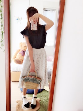 「Lattice（Lattice）のアイテム（かごバッグ）」を使った、よしかさん（レディース・161cm）の春コーディネート