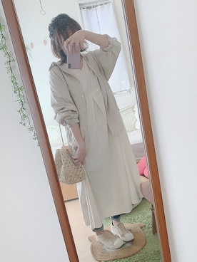 「ワンピース×スニーカー」｜「アイテム（スリッポン）」を使った、よしかさん（レディース・161cm）の春コーディネート
