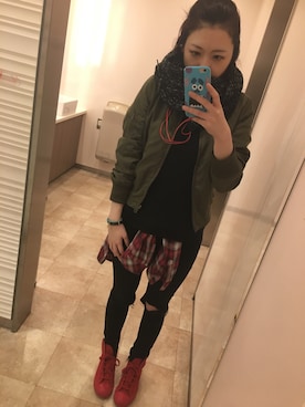 「SPIRALGIRL（スパイラルガール）のアイテム（ブルゾン）」を使った、Yさん（レディース・161cm）の冬コーディネート