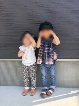 「UNIQLO（ユニクロ）のアイテム（ハンチング/ベレー帽）」を使った、ru_ne girls さん（キッズ・100cm）の秋コーディネート