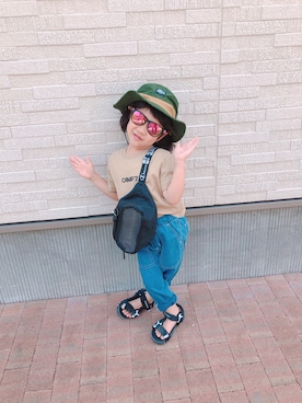 「CAMP7」｜「アイテム（サンダル）」を使った、ru_ne girls さん（キッズ・92cm）の夏コーディネート
