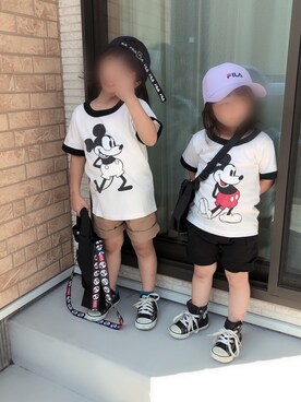 「FILA（フィラ）のアイテム（キャップ）」を使った、ru_ne girls さん（キッズ・92cm）の夏コーディネート
