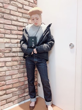 「Right-on（ライトオン）のアイテム（ダウンジャケット/コート）」を使った、ru_ne girls さん（レディース・157cm）の冬コーディネート