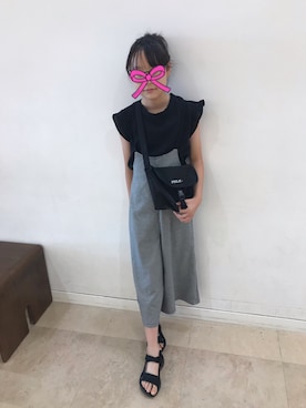 「GU（ジーユー）のアイテム（サロペット/オーバーオール）」を使った、sensei☆さん（キッズ・145cm）の夏コーディネート
