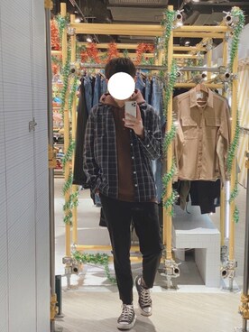 「CACO（カコ）のアイテム（トップス）」を使った、asqさん（メンズ・173cm）の冬コーディネート